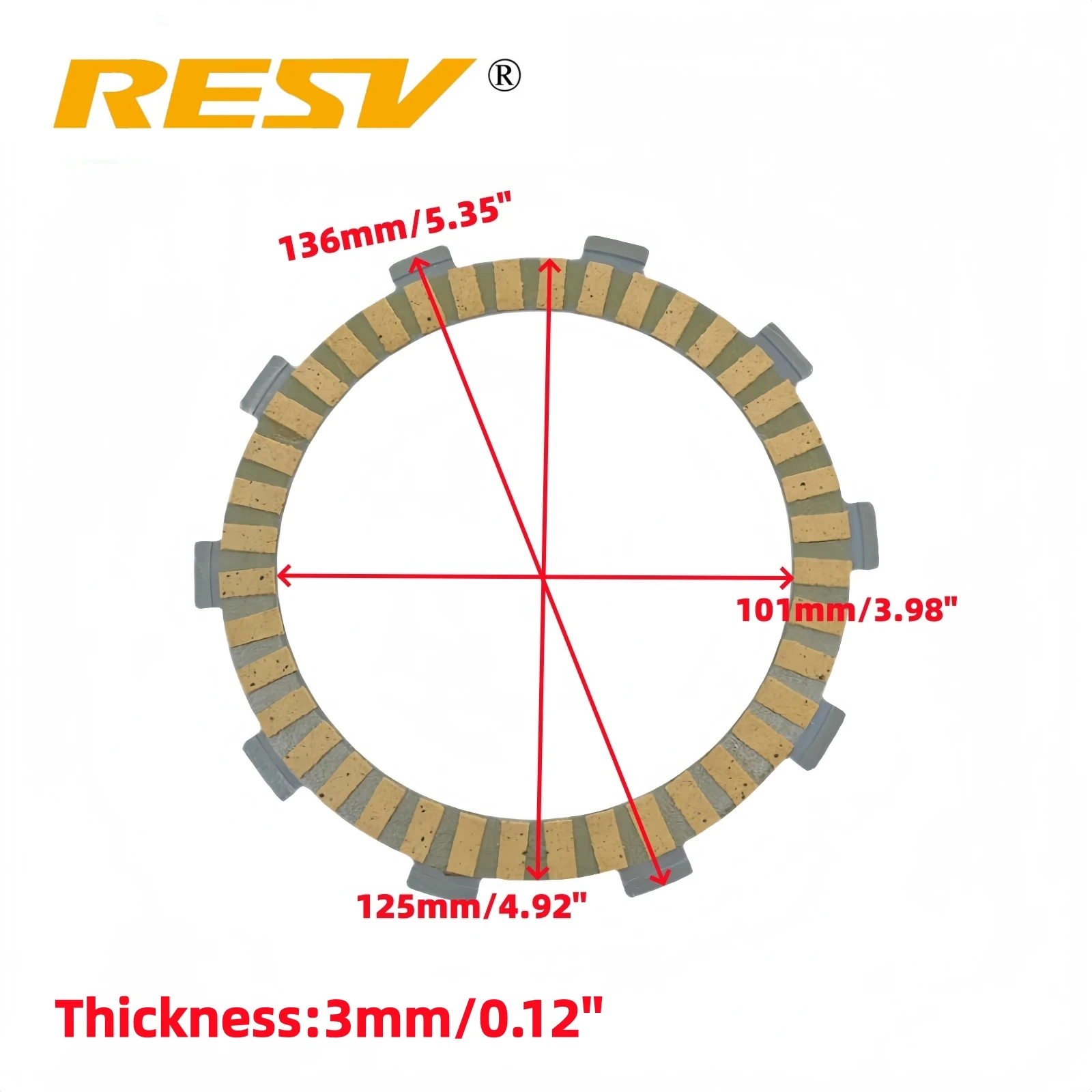 RESV for KAWASAKI KLF220 KLF 220 Bayou 220 1988-2002 ATV KLF250 Bayou 250 2003-2011 ATV Motorcycle Clutch Friction Plate Set