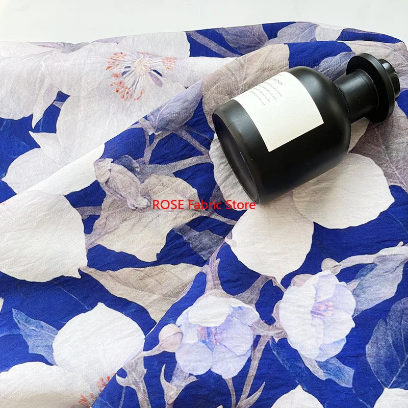 1 Meter Floral Digital Printing Brocade Cotton Fabric Cheongsam Dress Blouse Hanfu Handmade Sewing Fabric