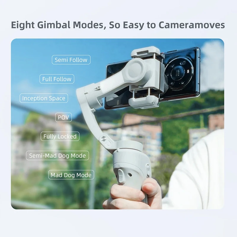 3 Axis Gimbal Stabilizer For Phone With Light 3-Axis Anti Shake Handheld Gimbal With Tripod Foldable For Iphone Android Vlog