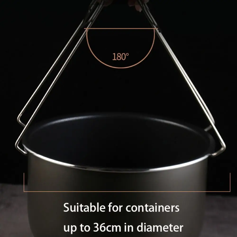 Stainless Steel Foldable Hot Dish Plate Bowl Clip Pots Gripper Crockery Holder Clamp Tongs Claw Holder Lifting Kitchen Tools