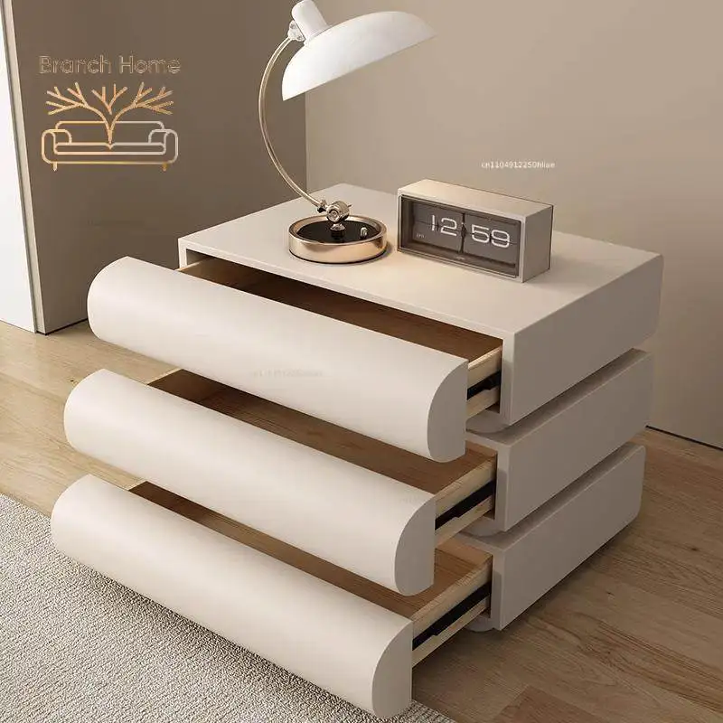 Mesita de Noche Moderna y Sencilla, Estilo Nórdico de Mediados de Siglo, Mueble de Almacenamiento de Lujo para el Hogar