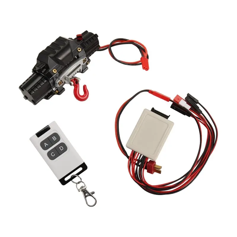ABAH-RC para coche trepador a escala 1/10 SCX10 TRX4 Compatible con RC Metal automático doble Motor cabrestante simulado con Control remoto