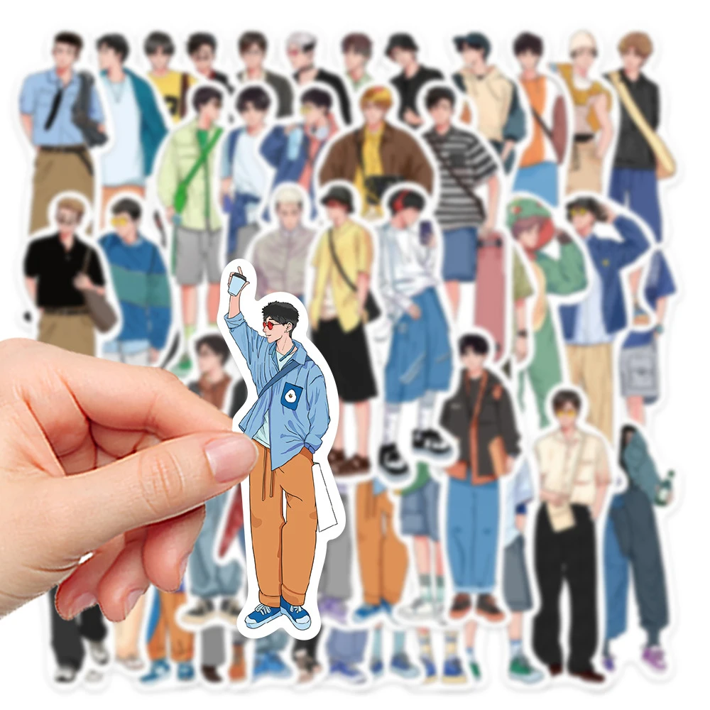 10/30/50pcs Ins Simple Fashion Hand-Painted Men Boy Stickers Laptop Phone Skateboard Notebook Cool Waterproof Sticker Kids Toy