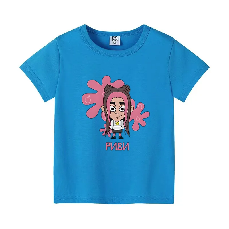 New Cute А4 Риви Print Children\'s Girl Tshirt Влад a4 Бумага Cartoon Short sleeve T Shirt Kids Summer Boy Clothes Casual Tees