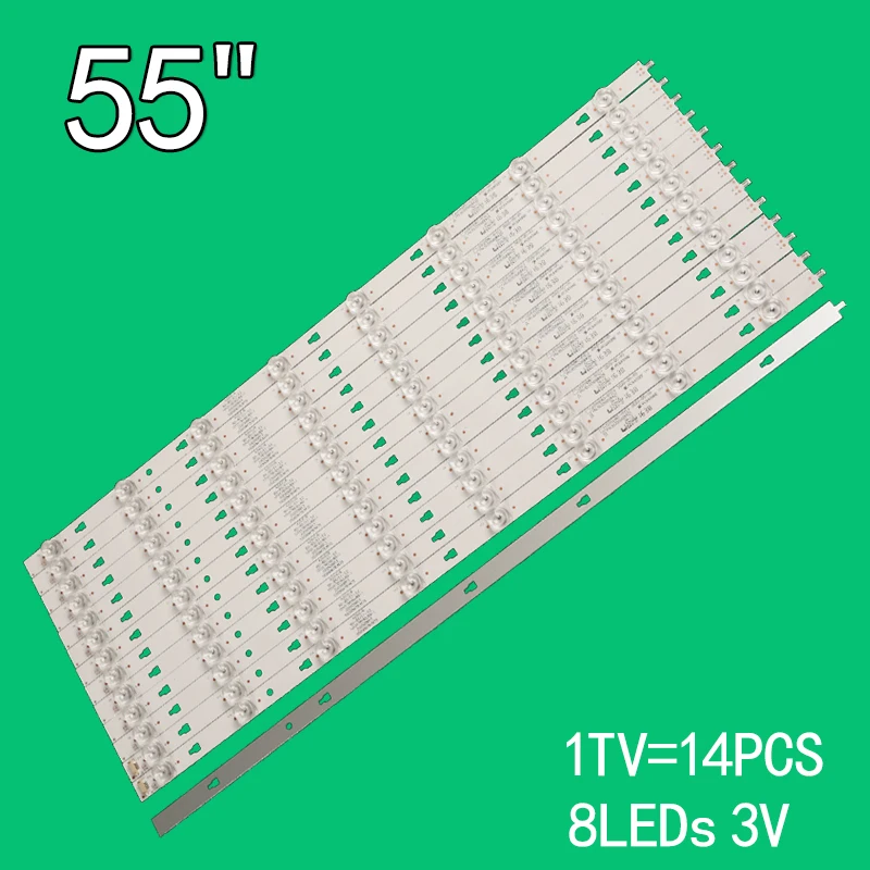 1TV 14PCS = 550 milímetros 8LED 3V Para Haier 55 