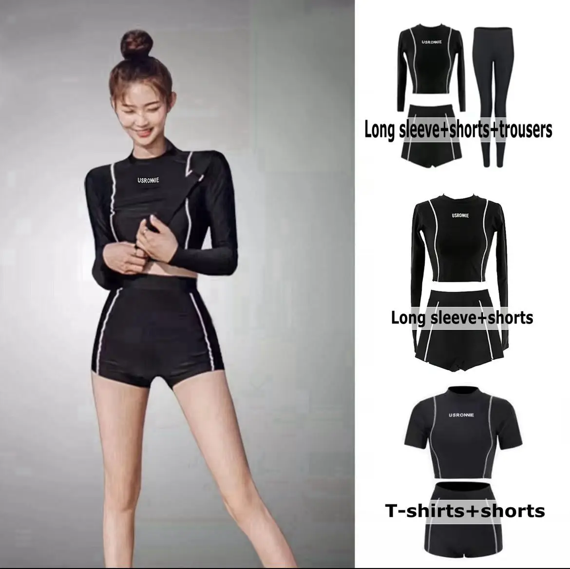 

Long Sleeved Conservative Belly Covering, Slimming and Sexy Hot Spring Beach Swimsuit Diving Suit Split Body Swimsuit for Women