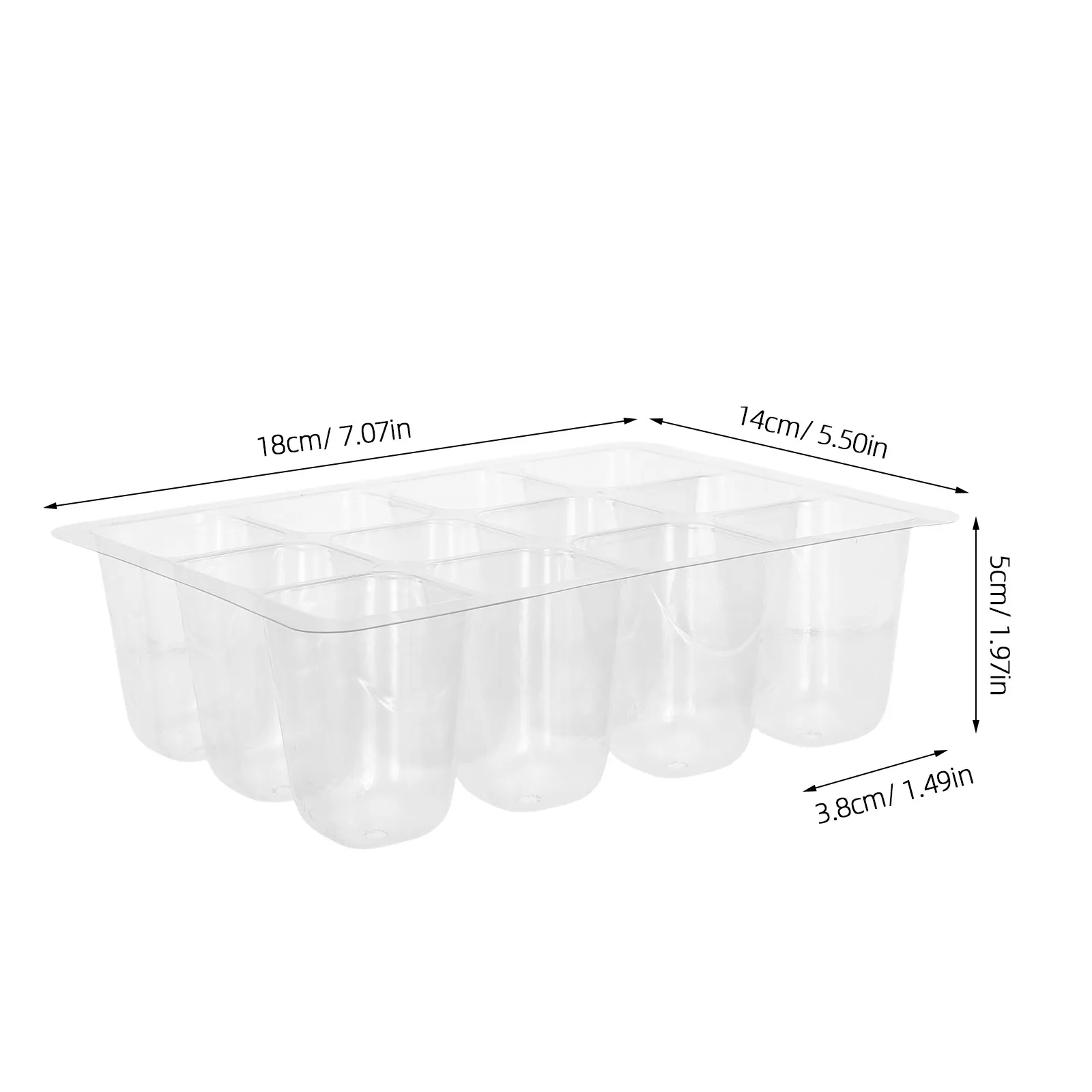 30Pcs Transparent Plastic Seedling Trays 12-Cell Gardening Germination Trays with Drainage Holes for Healthy Root Growth