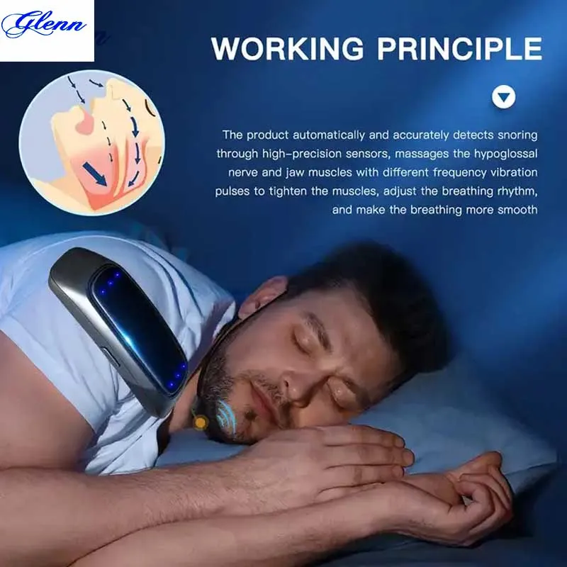 EMS Stop Snore Portable Comfortable Sleep Well Stop Snore Health Care Sleep Apnea Aid USB Smart Anti Snoring Device