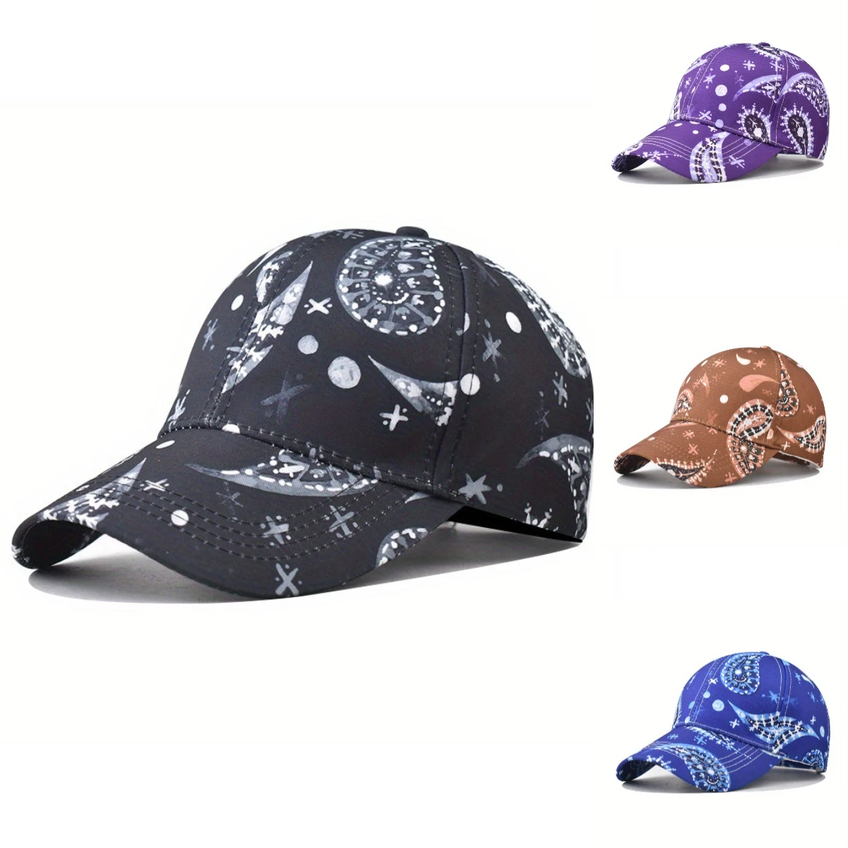 

Snapback Paisley Print Baseball Cap Women Men Outdoor Travel Sunscreen Sun Hat Sports Cycling Adjustable Dad Hat Gorras