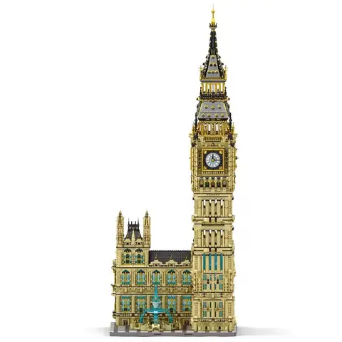 Reobrix 55012 street view series book building block bell tower model building DIY children's toy