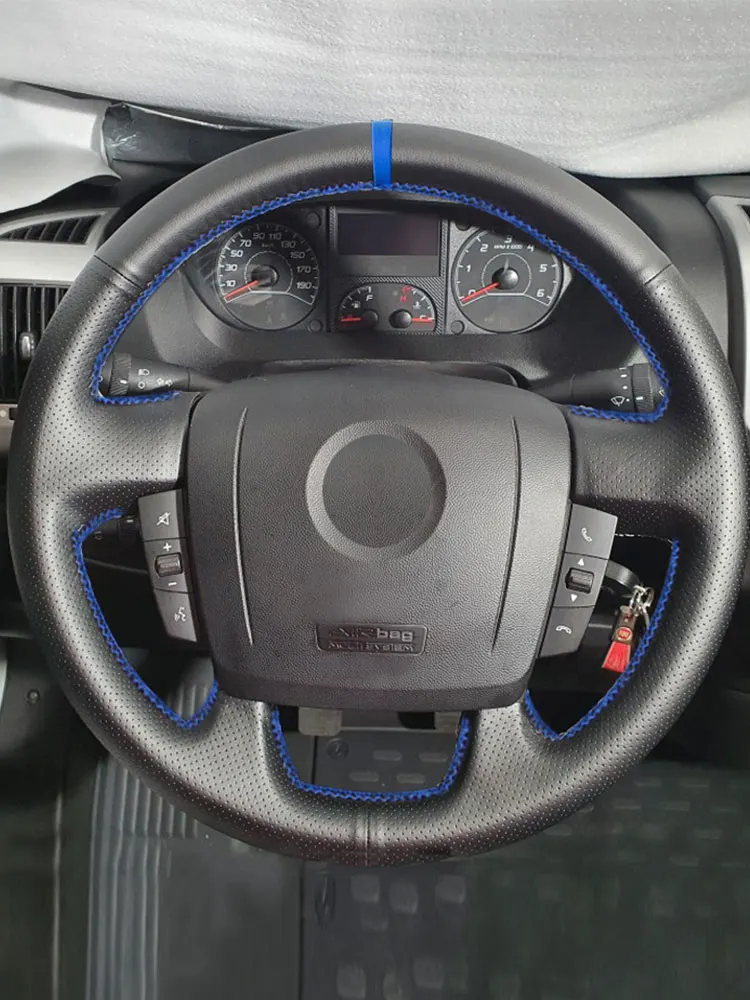 Car Steering Wheel Cover Leather Trim For Fiat Ducato Peugeot Boxer Citroen Jumper 2006-2019 Relay 2008-2019 Ram ProMaster 2018