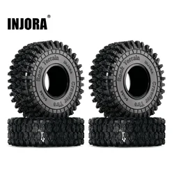 INJORA 슈퍼 소프트 점착성 1.0 크롤러 타이어, 1/18 1/24 RC 크롤러 자동차 Axial SCX24 FMS FCX24 AX24 업그레이드, T1011, 64x24mm