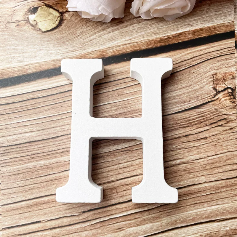 Weiße DIY-Hauptstadt-Holzbuchstaben-Dekore für Zuhause, Wand, Party, Basteln, Bildung, Projekte, Herstellung von Zubehör, personalisiertes Namensdesign – Detail 9