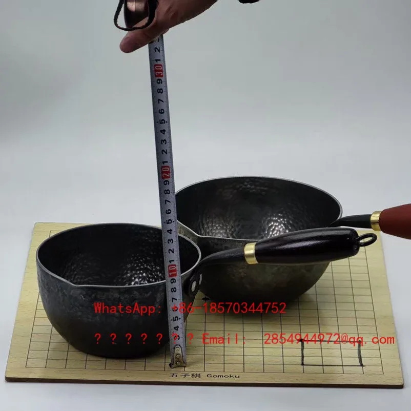 Hand Forged Small Iron Pot with Long Handle and Thick Deep Pot