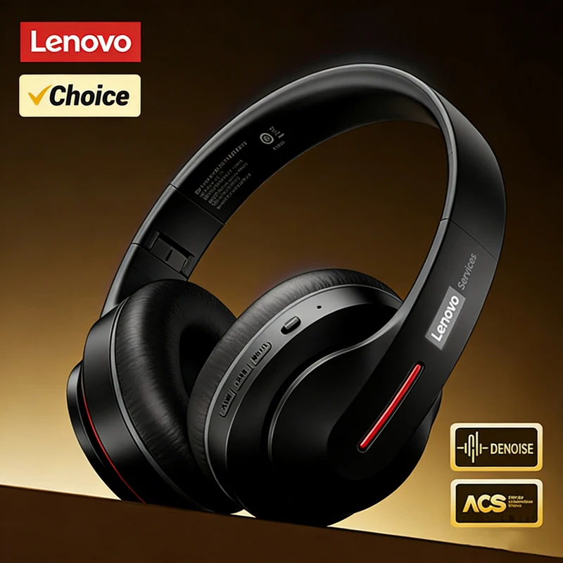 

Choice Lenovo Gaming Headset Wireless Bluetooth 6.0 ENC Noise Reduction Foldable Sport Over Earphones 26H Battery Life LES-107