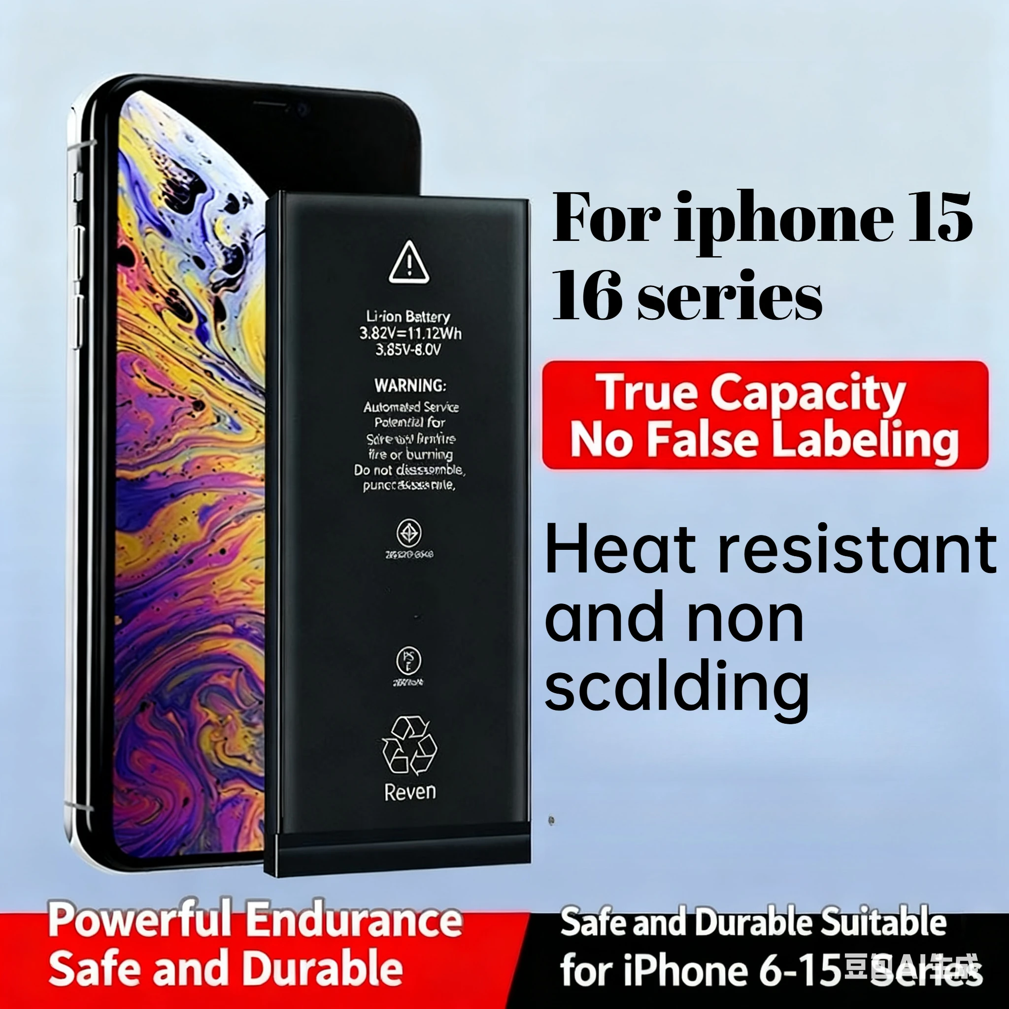 

High Capacity Battery for IPhone 15 15Plus 15Pro 15ProMax 16 16Plus 16Pro 16ProMax Replacement Battery Kit with Tools