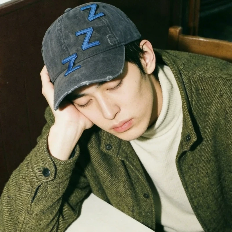 I'm So Sleepy! Letter Embroidery Washed Cotton Destruction Baseball Cap Men Women Spring Summer Shade Hip Hop Kpop Hat Casquette