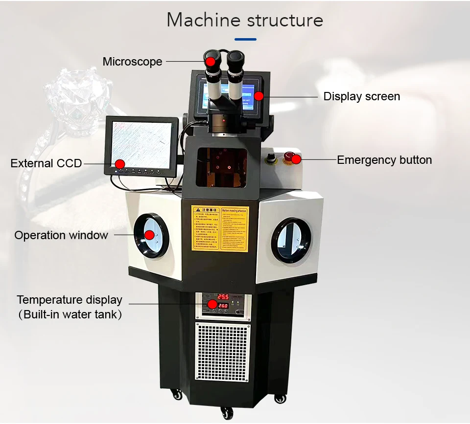 200W Portable YAG Laser Welding Machinery for Silver Gold Jewellery Repairing - Precision Metalworking Tool