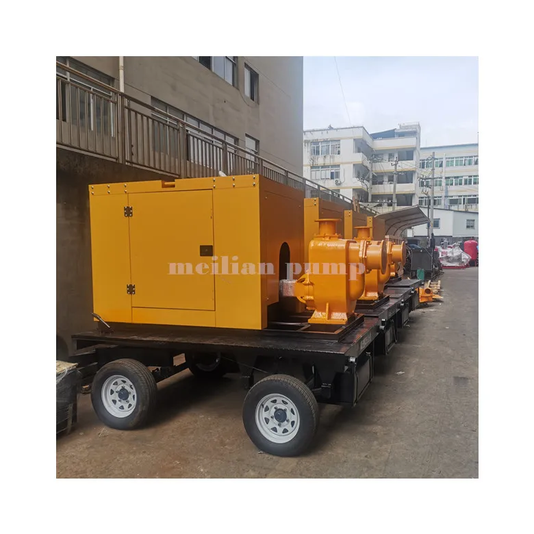 

8 Inch Self-priming Engine Trash Water Centrifugal Pump with Wheels Trailer for Irrigation Flood Control Drainage