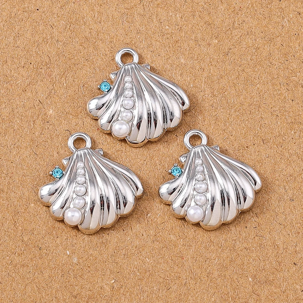5 Stück 18*18mm Kristall Perle Muschel Charms Anhänger für Schmuckherstellung Ohrringe Halskette Armband DIY handgemachte Accessoires Zubehör – Detail 4