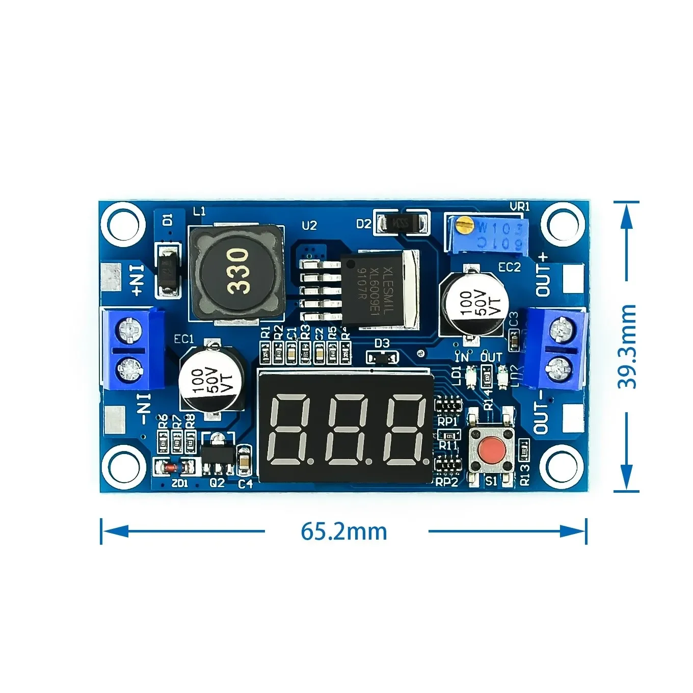 XL6009 Boost Step-up Module Power Supply LED Voltmeter Adjustable boost module with digital voltage meter displayUpdated version