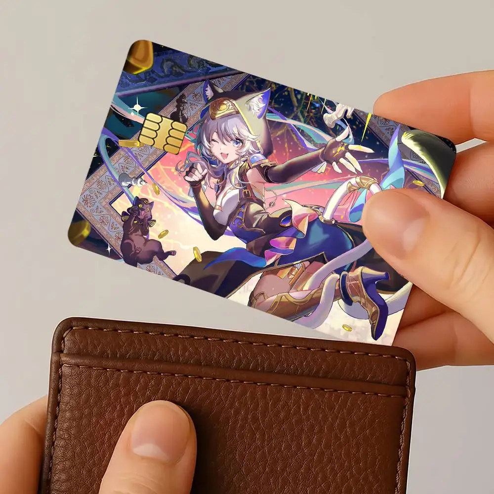 Cipher Game Honkai Star Rail Credit Card Stickers Skin For Bank Bus Metro 4PCS Cover Film Gift
