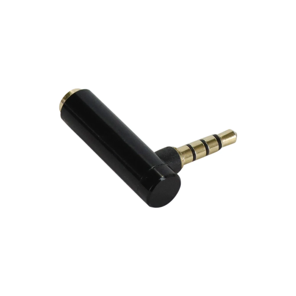 3.5mm 3&4 Pole Stereo 90 Degree Right Angle Female to 3.5mm 3Pole Male Audio Plug L Shape Jack Adapter Connector