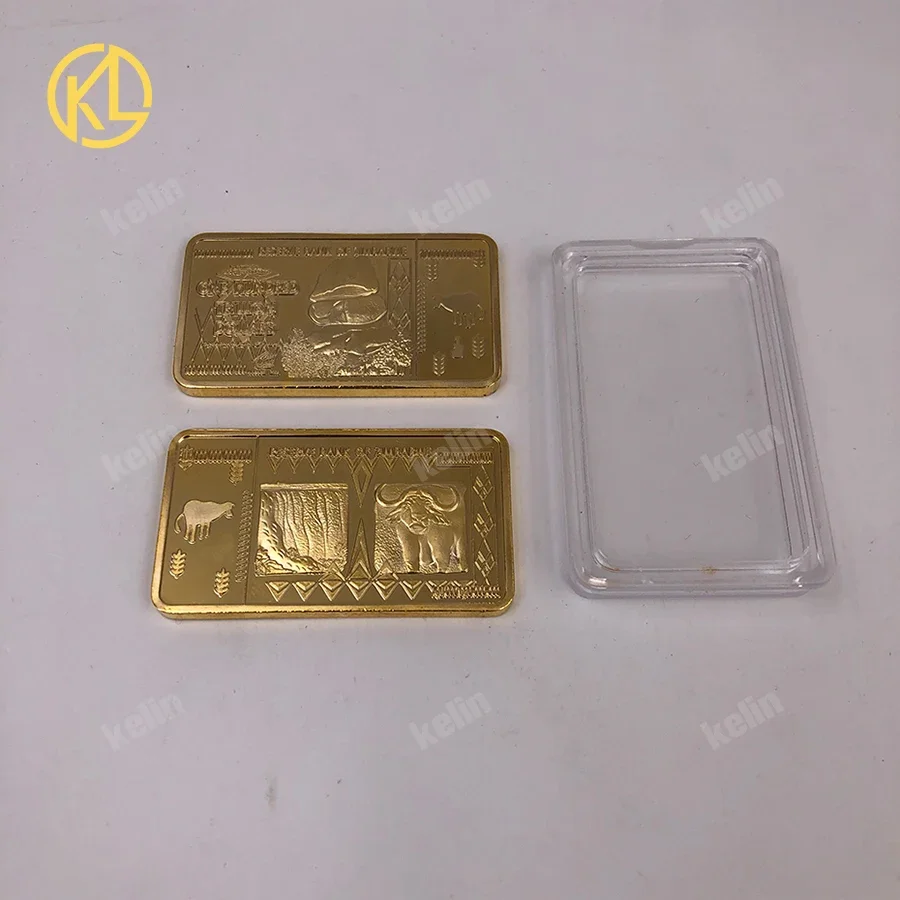 Gold Plated Metal African Banknote Coin em Caixa de madeira Set com Certificados, Presentes Vip Clientes, Frete Grátis, 270PCs
