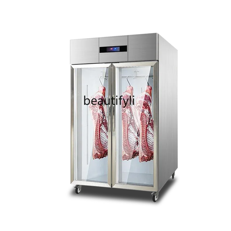 Frozen meat cabinet Commercial vertical beef and mutton display cabinet Single and double door fresh meat freezer