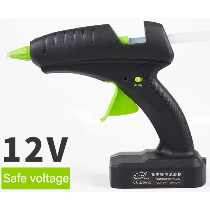 60W 12V Cordless Hot-Melt Glue Gun Rechargeable Electric Heating Tool 2000mAh Lithium Battery 11mm Glue Stick For DIY Arts
