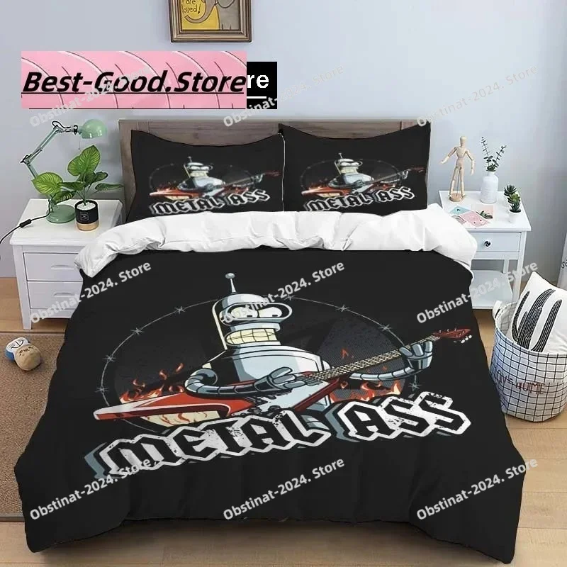 

3D F-Futurama Bender Bedding Set Printed single Comforter Quilt Bed Cover Duvet Cover Pillow Case 3 Pieces Sets Kids Adult Size