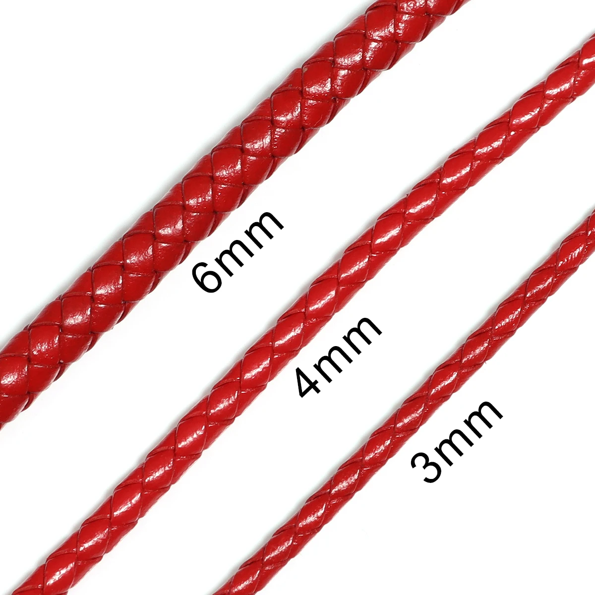 2Yards 3/4/6mm Braided Genuine Leather Rope Cord Colorful Round Leather Rope For Jewelry Making DIY Bracelets Clothing Supplies - Detail 1