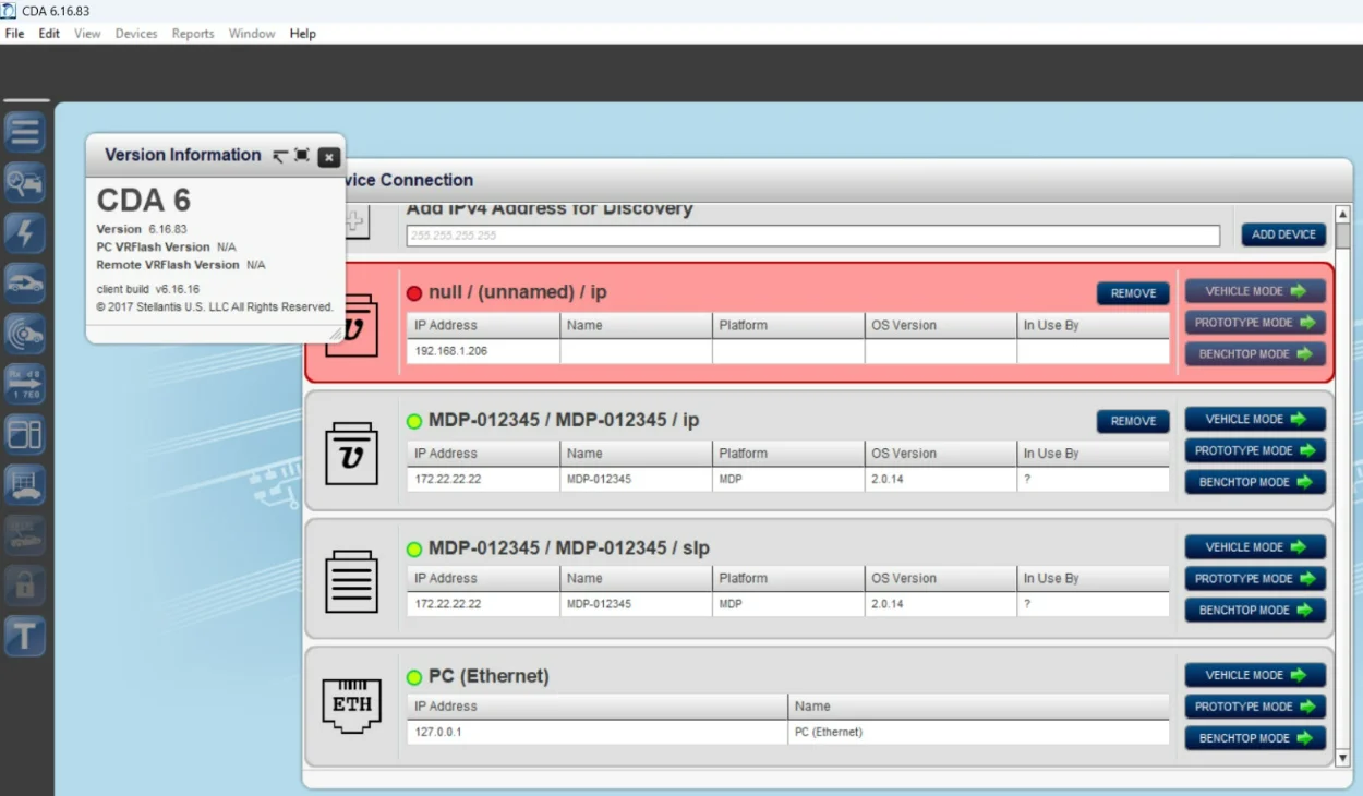 CDA6 CDA 6.15.188/ CDA6.16.83 Engineering Software Support MicroPod 2 Micropod2 for DODGE / CHRYSLER/ JEEP