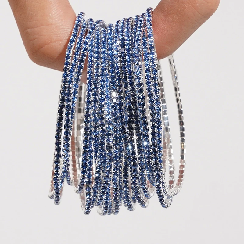 5 Stück modische elastische Armbänder mit Kristall-Strass für Damen, dehnbare, stapelbare Armbänder, klassisches Armband, täglicher Damenschmuck – Detail 19