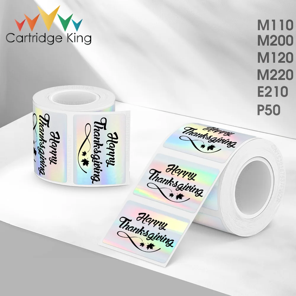 M110 Holographic Sticker Marklife P50 Adhesive Printing Paper Transparent/White Label Tape Roll for M200 M120 M220 Mini Printer