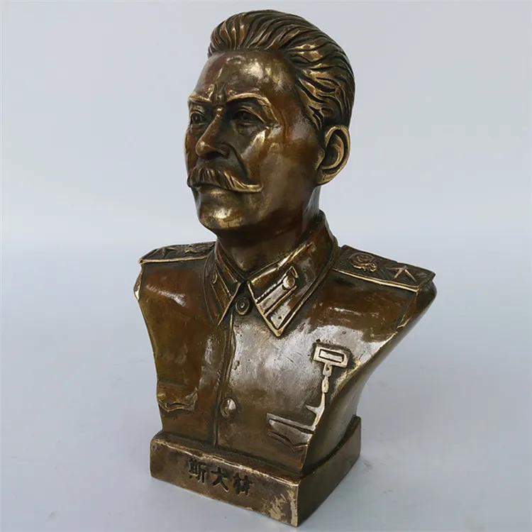 17CM TALL Stalin bronze statue # TOP Collection Soviet Socialist Republics Russia Joseph leader old Decoration