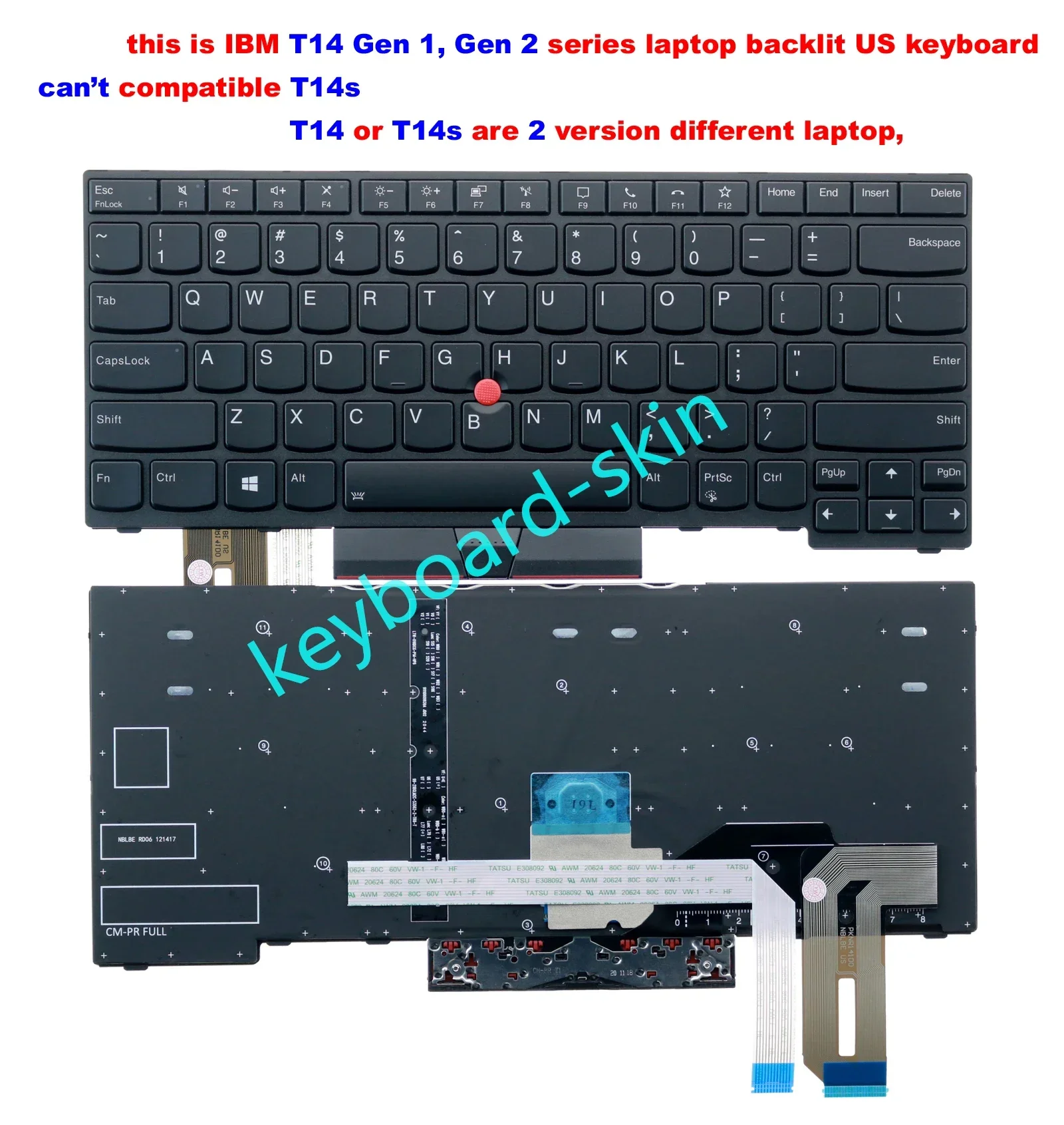 

New US backlit keyboard for lenovo IBM Thinkpad P14S T14 T14 Gen 1,T14 Gen 2 (Not Compatible T14s Gen 1,Gen 2) series laptop