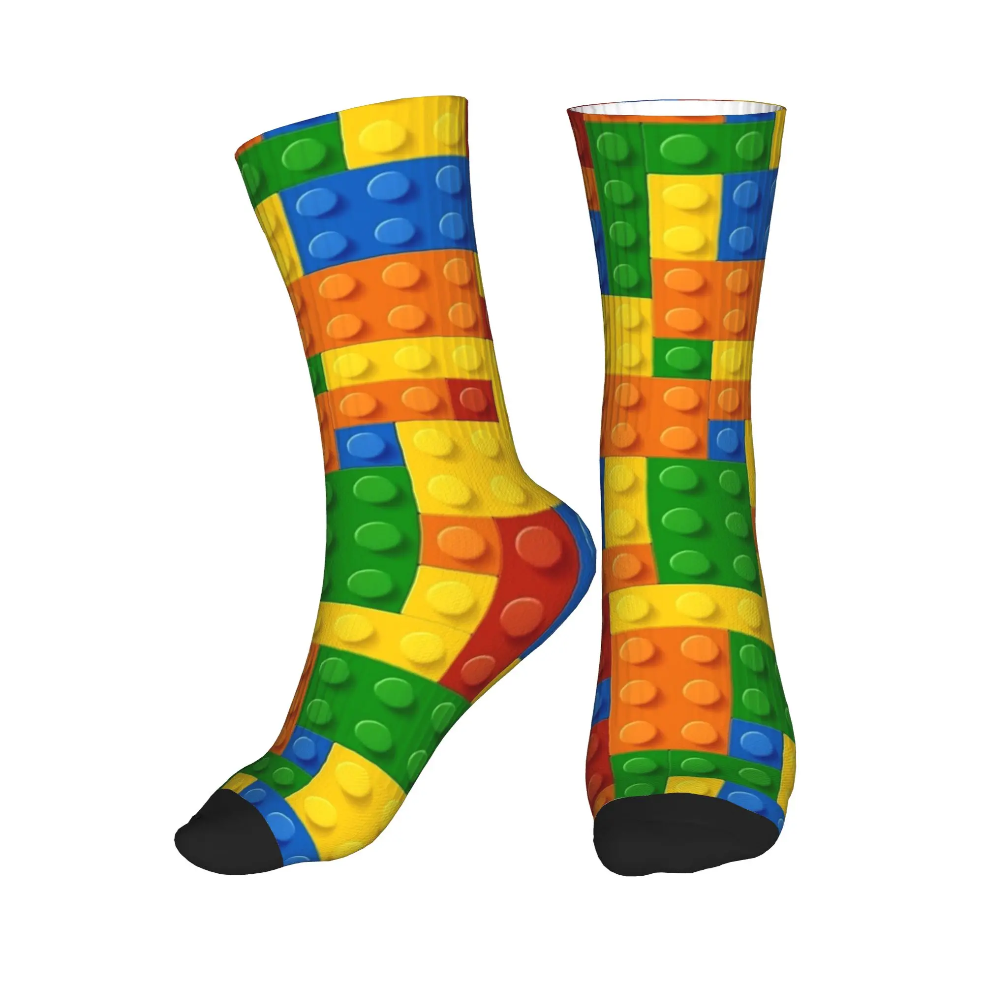 Building Blocks Construction Brick Socks  Gothic Stockings Spring Anti Skid Adults Men Socks Soft Graphic Climbing Socks