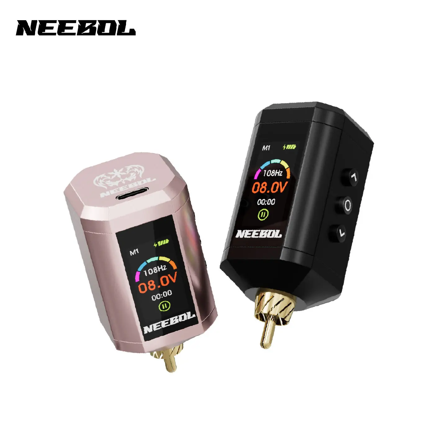 

Neebol RCA Wireless Tattoo Power Supply Color Screen Rechargeable Battery Permanent Makeup for Tattoo Artists