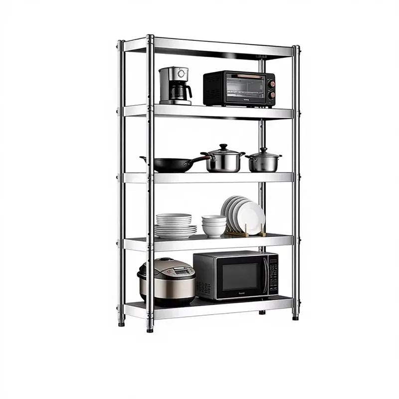 Stainless steel rectangular kitchen four-layer thickened floor storage rack
