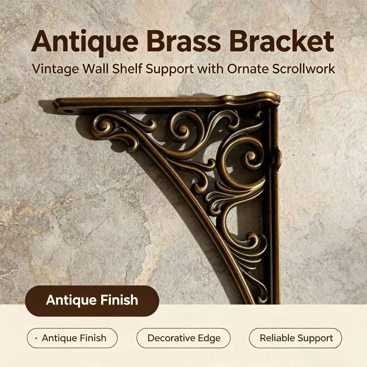 Duty Triangle Wall Shelf Bracket, European Style Corbel Support for Wood Board, Sturdy Metal Mounted Holder