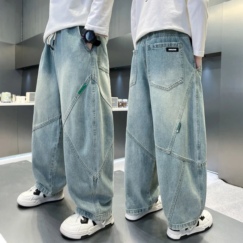 Classic Fashion Children Jeans Boy Casual Style Kids Teenagers Spring Autumn Denim Pants for Age 5 6 7 8 9 10 11 12 13 14 Years