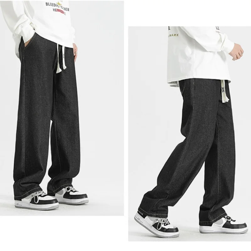 

Прямые джинсы, мужские весенне-осенние модные брендовые универсальные свободные широкие брюки в американском стиле High Street, повседневные длинные мужские брюки