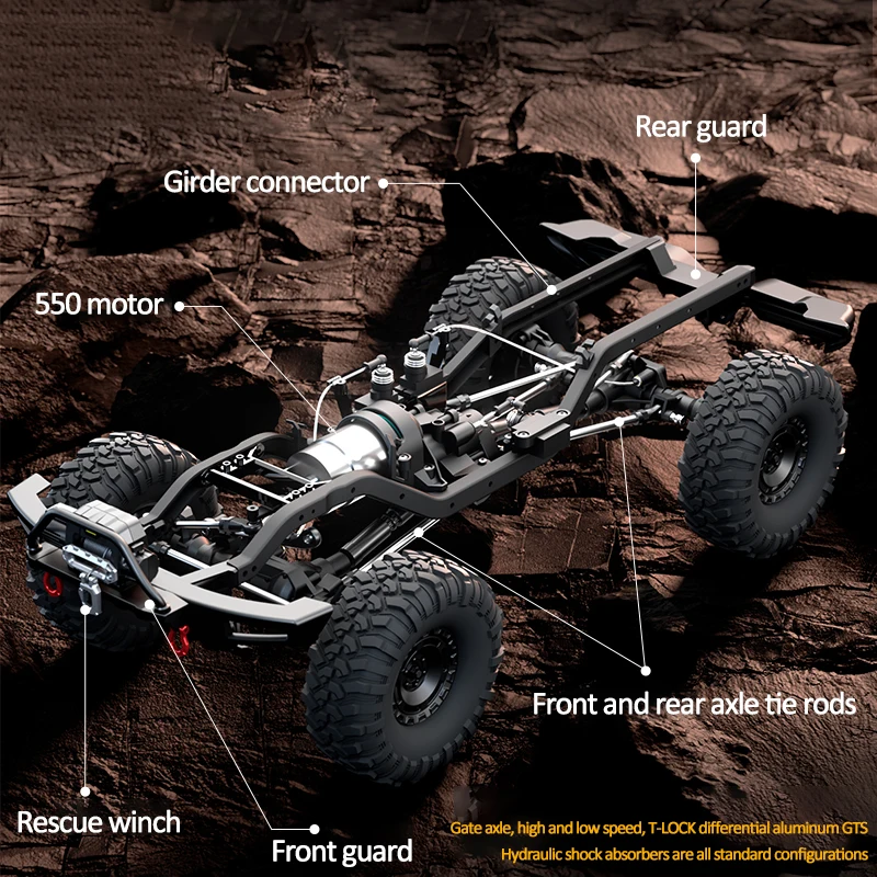HB Rc Modell 1/10 Upgrade RC Crawler 4WD RTR 2,4G Elektrische Fernbedienung Rock Geländewagen mit Bunten LED Lichter Spielzeug – Detail 10