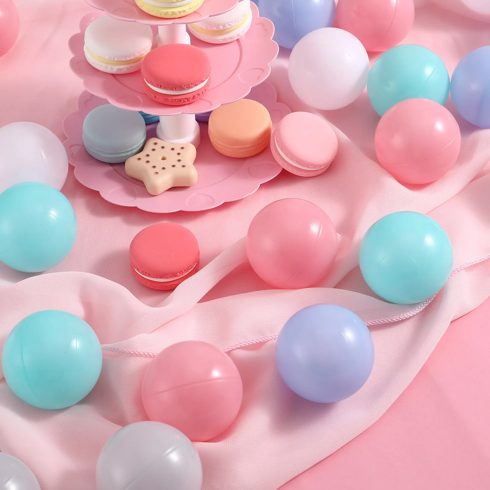 50Pcs Kids Ocean Ball Pack 10 Each of White Pink Grey Playpen Tent Pool Encourage Group Play Cooperation