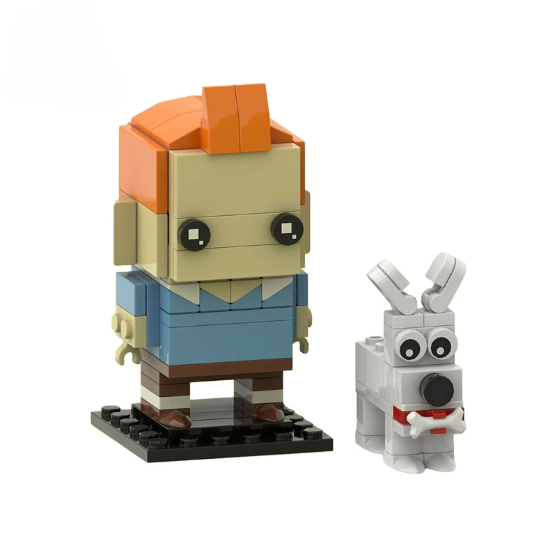 

MOC-113632 Cartoon Anime Characters BrickHeadz Building Block Set Adventures Tintin and Dog Model Kids Puzzle Toys Birthday Gift