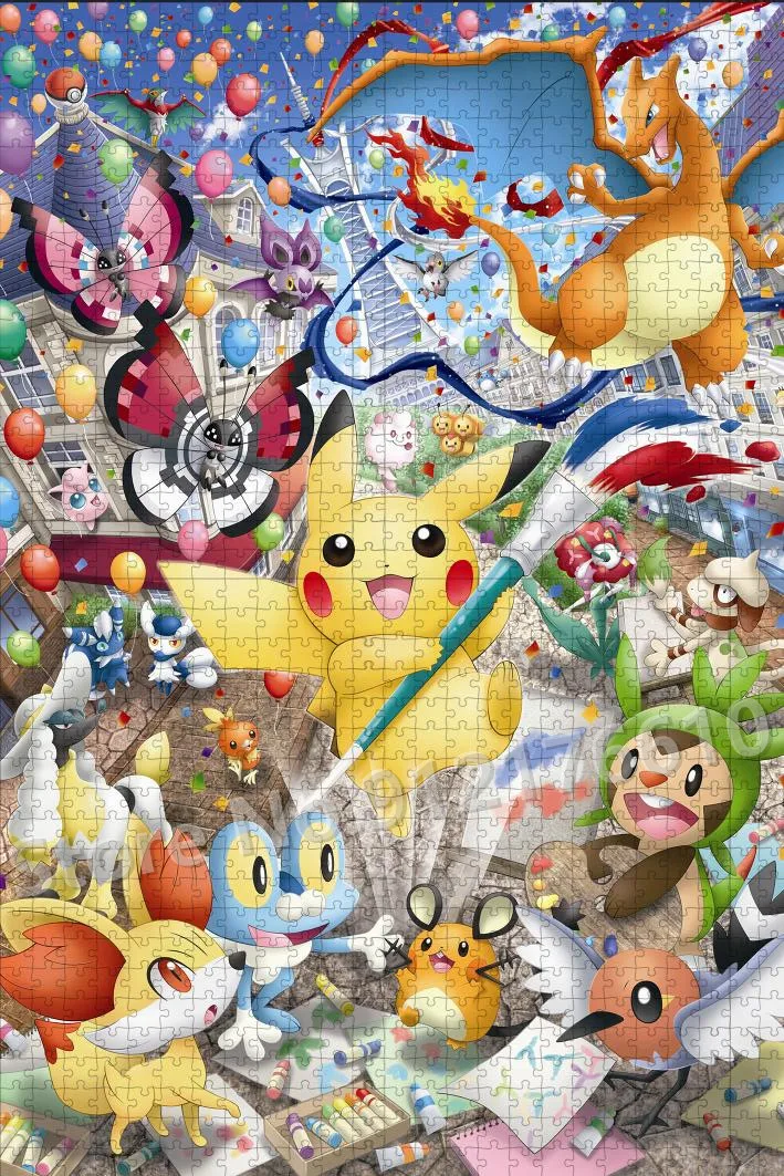 子供のための安らかなポケモンパズル,ボードゲーム,ピカチュウ,漫画,教育玩具,300個,500個,1000個