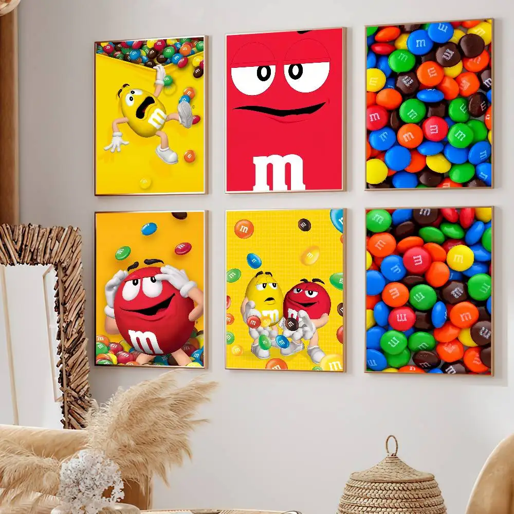 موضة حبوب الشوكولاتة M-M & MS ملصق لوحة ذاتية اللصق غرفة المعيشة مكتب الديكور غرفة نوم المنزل الجدار ملصق يطبع