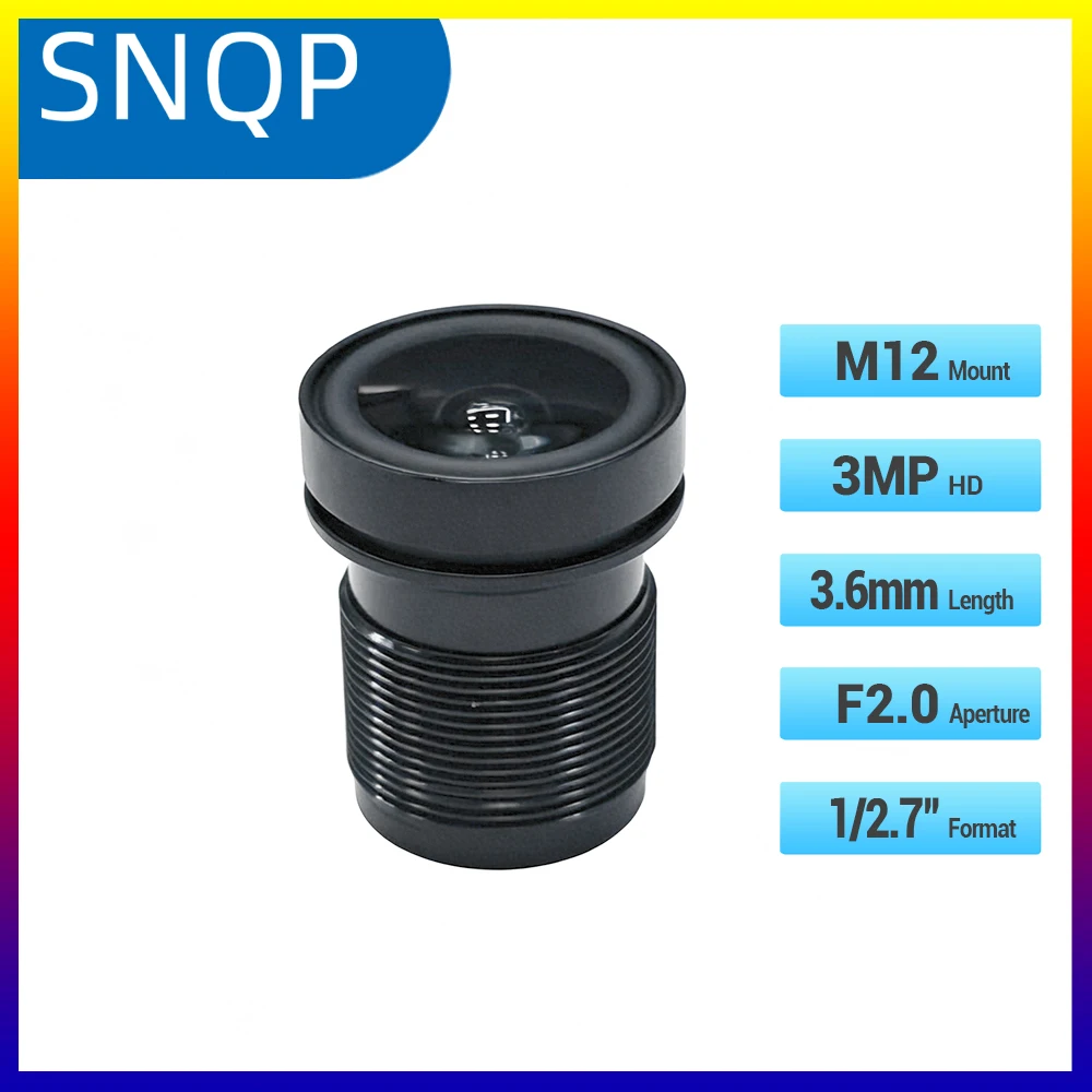 SNQP M12 3,6 mm fester IRIS-Objektiv-Ersatz für Sicherheitsüberwachungs-CCTV-Kameras