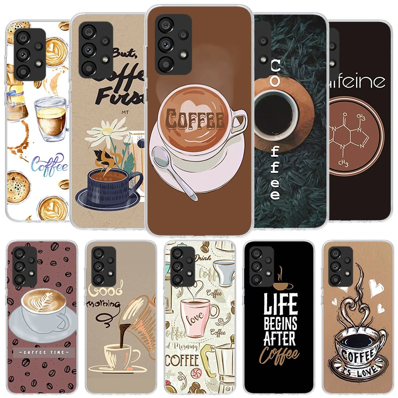 Coffee Wine Cup Phone Case For Samsung A15 A25 A35 A55 A14 A24 A34 A54 A13 A23 A33 A53 A12 A52 A32 A22 A42 A05S A04S A03S A02S